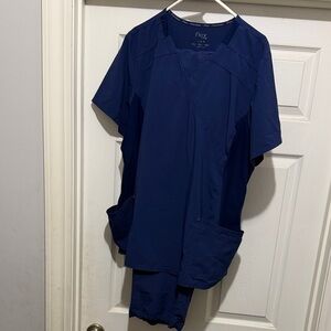 Cherokee Flex Navy Blue Scrub Set